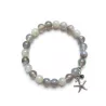 Bracelet extensible Majoris avec breloque etoile de mer et perles naturelles