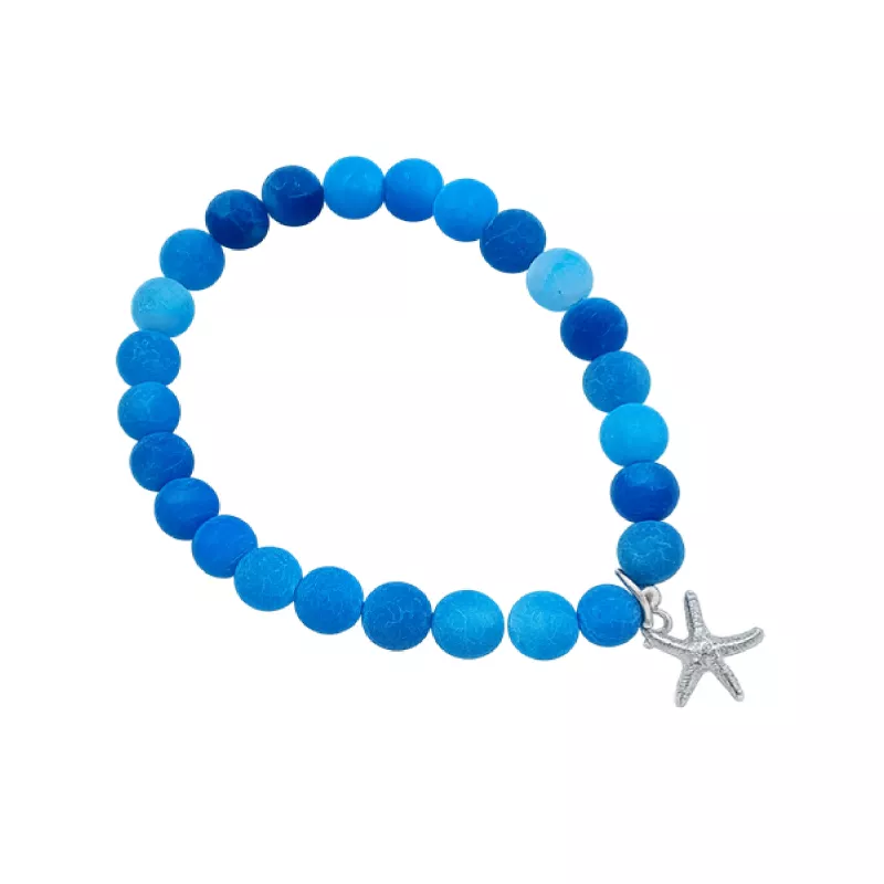 Bracelet extensible Majoris avec breloque etoile de mer et perles naturelles Bracelet extensible Majoris avec breloque etoile de mer et perles naturelles
