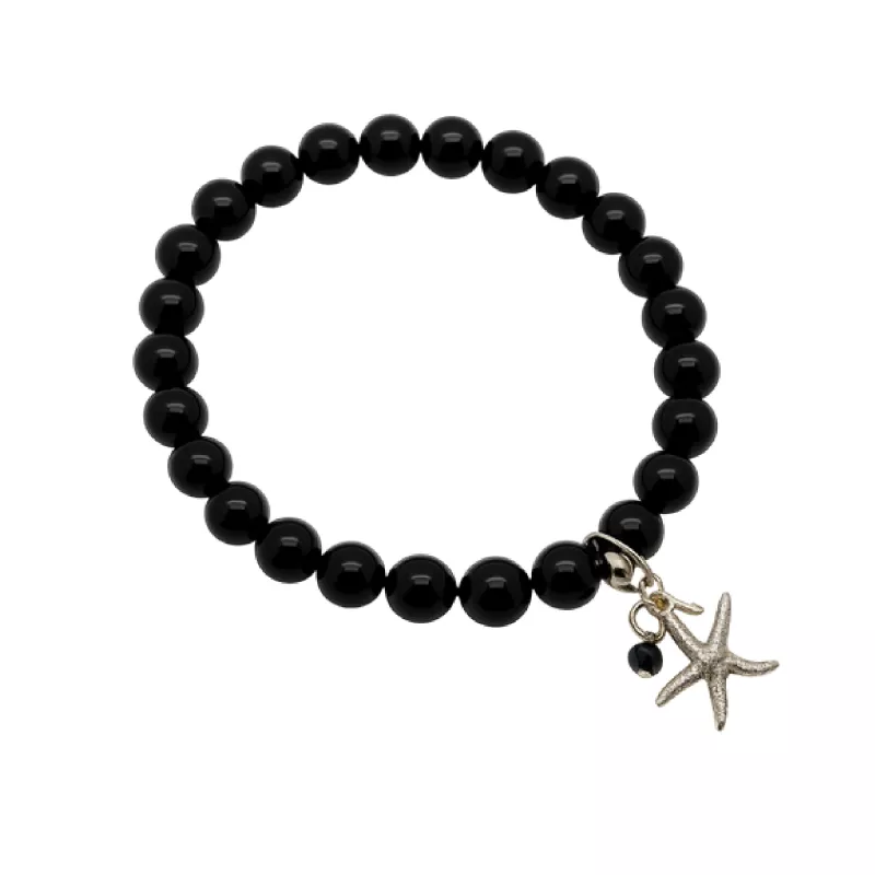 Bracelet extensible Majoris avec breloque etoile de mer et perles naturelles Bracelet extensible Majoris avec breloque etoile de mer et perles naturelles