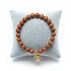 Bracelet extensible Majoris avec breloque etoile de mer et perles naturelles