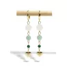 Boucles Mimi pendantes en pierres naturelles et breloque coeur