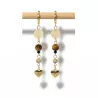 Boucles Mimi pendantes en pierres naturelles et breloque coeur