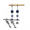 Boucles Mimi pendantes en pierres naturelles et breloque coeur