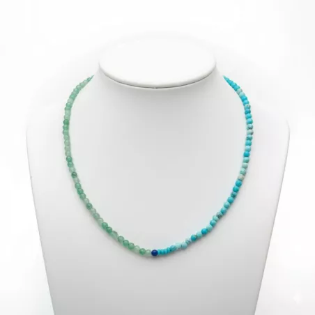 Collier Mwa chocker en pierres naturelles bicolores