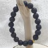 Bracelet homme perles naturelles 10mm rondes acier inoxydable