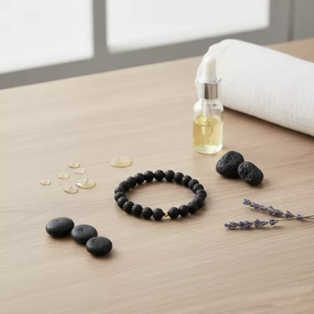 Bracelet homme perles naturelles 10mm rondes acier inoxydable
