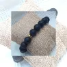 Bracelet homme perles naturelles 10mm rondes acier inoxydable