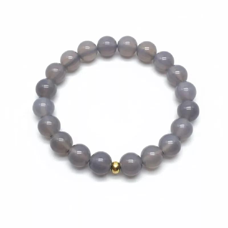 Bracelet homme perles naturelles 10mm rondes acier inoxydable Bracelet homme perles naturelles 10mm rondes acier inoxydable