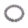 Bracelet homme perles naturelles 10mm rondes acier inoxydable