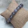 Bracelet homme perles naturelles 10mm rondes acier inoxydable