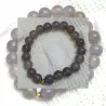 Bracelet homme perles naturelles 10mm rondes acier inoxydable