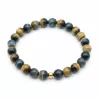 Bracelet homme perles naturelles 10mm rondes acier inoxydable