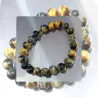 Bracelet homme perles naturelles 10mm rondes acier inoxydable