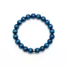 Bracelet homme perles naturelles 10mm rondes acier inoxydable