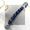 Bracelet homme perles naturelles 10mm rondes acier inoxydable