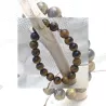 Bracelet homme perles naturelles 10mm rondes acier inoxydable