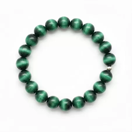Bracelet homme perles naturelles 10mm rondes acier inoxydable