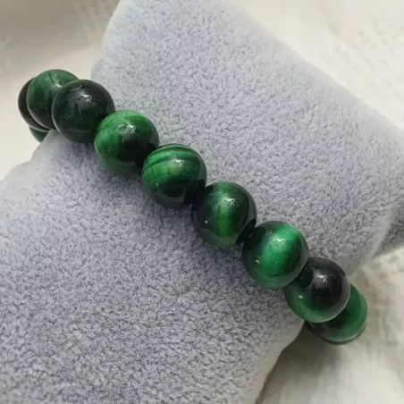 Bracelet homme perles naturelles 10mm rondes acier inoxydable