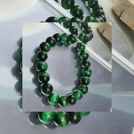 Bracelet homme perles naturelles 10mm rondes acier inoxydable