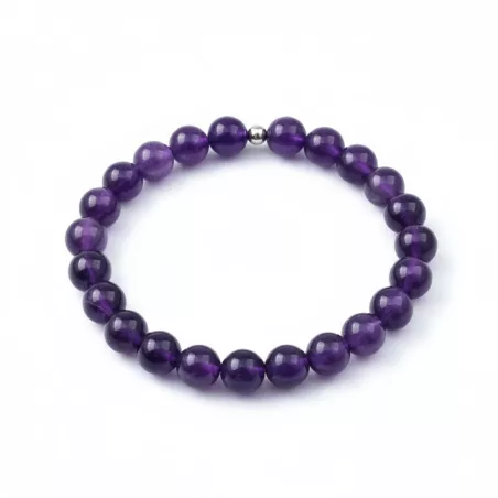Bracelet homme perles naturelles 10mm rondes acier inoxydable