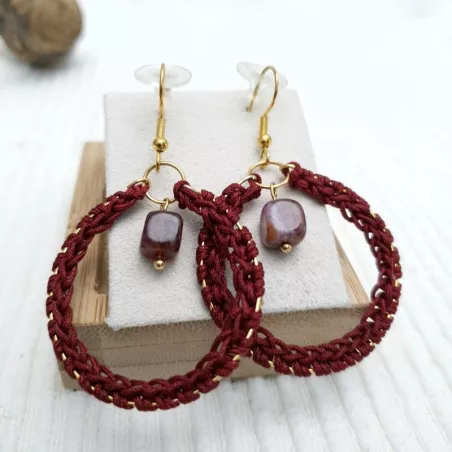 Boucles d'oreilles crochets avec type créole crochetées