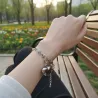 Bracelets Rosa avec pendentif coeur en acier inoxydable dore et argente