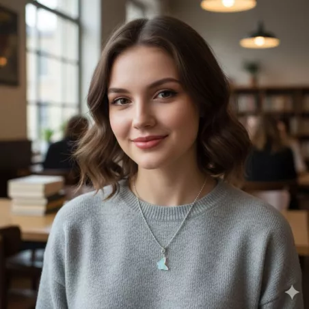 collier pendentif pieris, papillon, et acier inoxydable argenté, opale