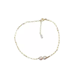 Collier Nova avec perles d’eau rosée et blanche