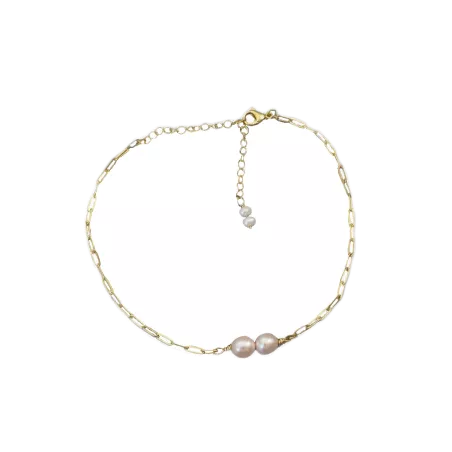Collier Nova avec perles d’eau rosée et blanche