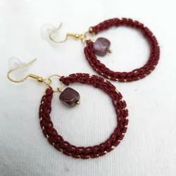 Boucles d'oreilles crochets avec type créole crochetées