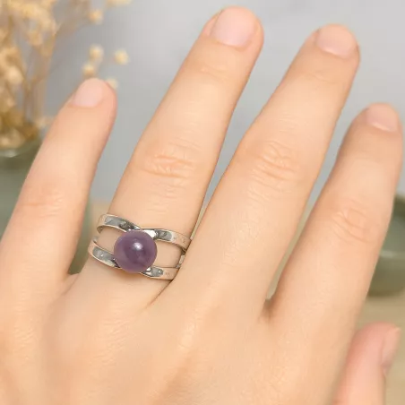 Bague Vibe réglable en pierre naturelle | Bouly&Cailloux