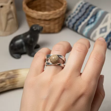 Bague Vibe réglable en pierre naturelle | Bouly&Cailloux