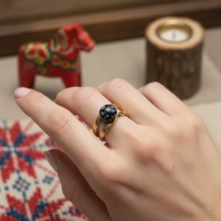 Bague Vibe réglable en pierre naturelle | Bouly&Cailloux