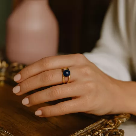 Bague Vibe réglable en pierre naturelle | Bouly&Cailloux