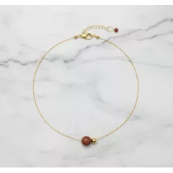 Collier Nelumbo acier inoxydable pierre naturelle et hematite jaspe