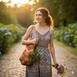 Sac Carica crochete main au coton ciré
