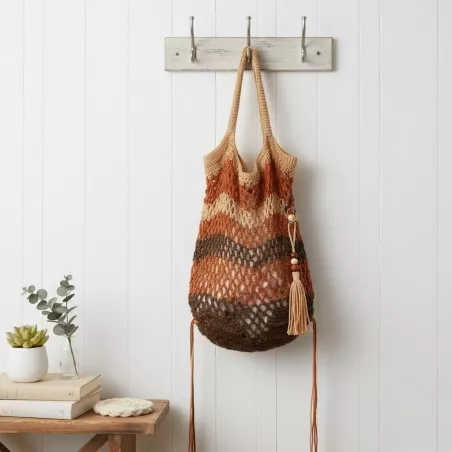 Sac Carica crochete main au coton ciré