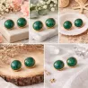 Boucles d’oreilles clous Essentiels – Malachite – vue 12