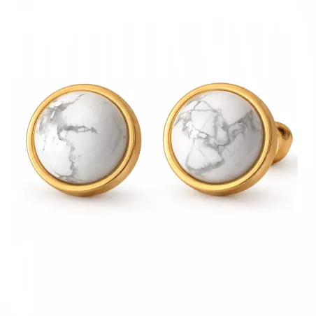 Boucles d’oreilles clous Essentiels – Howlite – vue 13