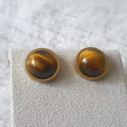 Boucles d’oreilles clous Essentiels – Oeil de tigre – vue 20
