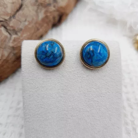 Boucles d’oreilles clous Essentiels – Apatite – vue 42