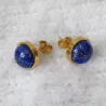 Boucles d’oreilles clous Essentiels avec pierre naturelle cabochon ronde