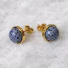 Boucles d’oreilles clous Essentiels avec pierre naturelle cabochon ronde