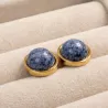 Boucles d’oreilles clous Essentiels avec pierre naturelle cabochon ronde