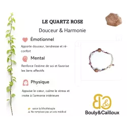 le quartz rose en lithotherapie dans le bracelet Setaria