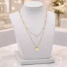 collier moderne double rang avec medaille lumineuse