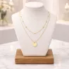 collier moderne double rang avec medaille lumineuse