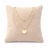 collier celebrite double rang medaille finition doree