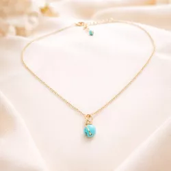 Collier pendentif Anse – Turquoise – vue 4