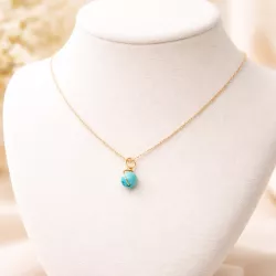Collier pendentif Anse – Turquoise – vue 3